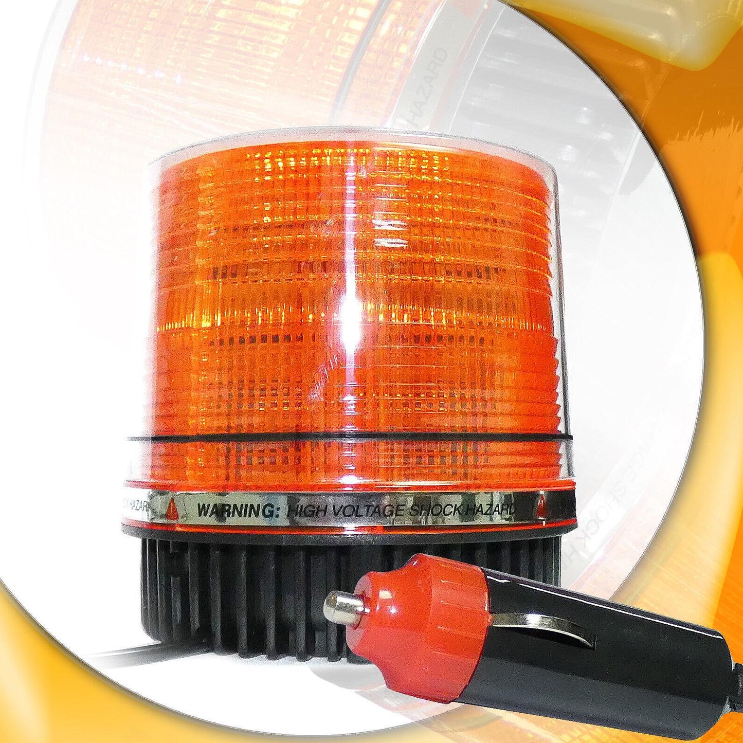 26 Лед 8W Сигнална лампа, аварийна, маяк, буркан 12V с магнитно или болтово закрепване, 9лъча