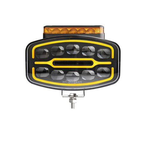 LED Халоген Фар 3 Функции DRL бяла/оранжева светлина с 360° аварийна лампа с 4 функции на премигане 12-24V за джип камион агротехника и др.