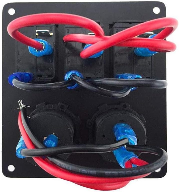 Панел за вграждане с 3 бутон ON/OFF + 2бр. USB за зареждане + 12V изход
