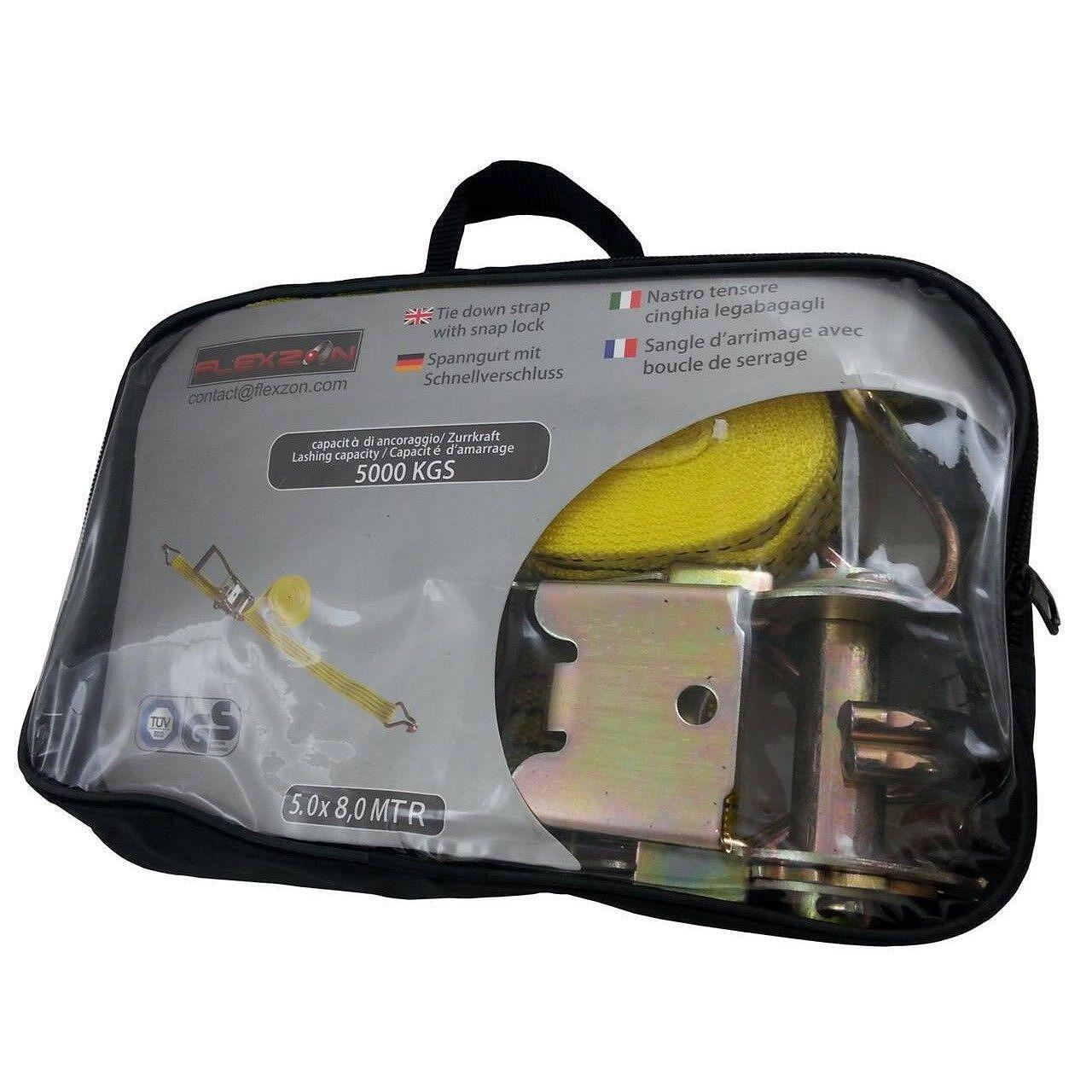 Колан за пристягане и укрепване на товар с тресчотка, 5 т, дължина 8 м