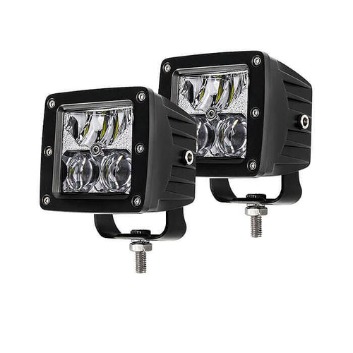 Комплект квадратни 3.5" 20W 9D LED работни халогени, прожектори 12V/24V 2372lm