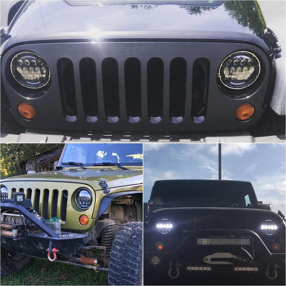 Комплект Кръгли LED фарове 7" 70W H4 букса, къси, дълги, дневни и мигач