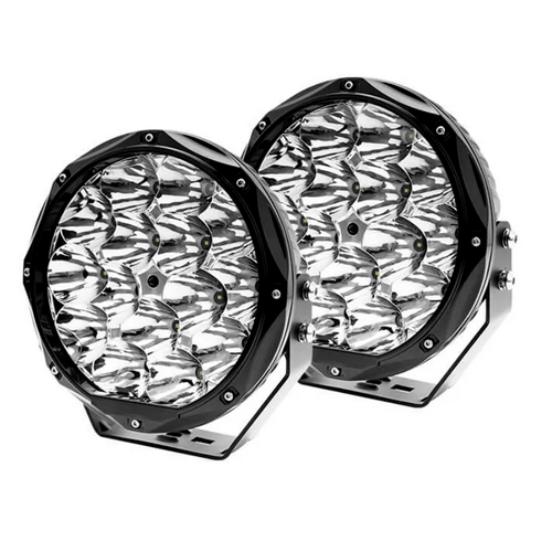 Комплект 2бр Кръгли LED бойни фарове / прожектори 8.6" 150W, лъч до 800м, OSRAM лед чип
