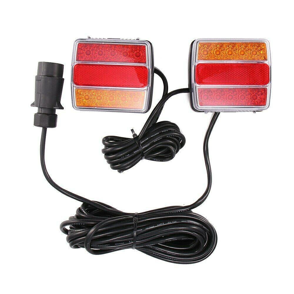 Комплект LED стопове с магнит и кабели 7.5M - подходящи за ремарке, колесар, тир и др.