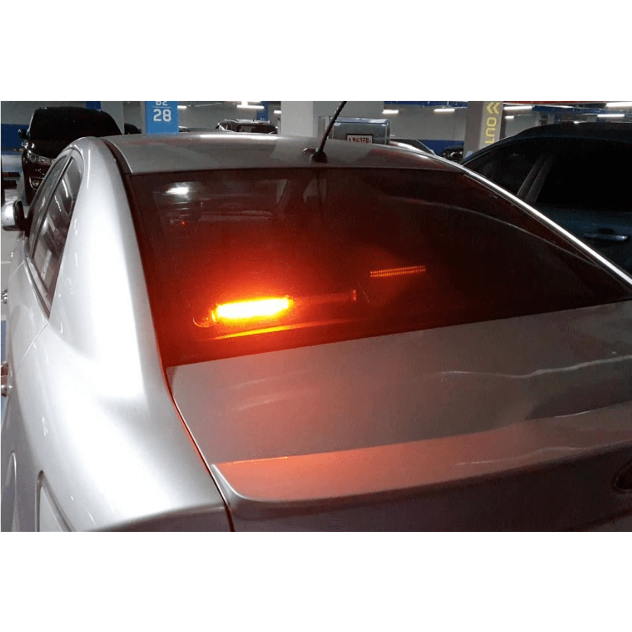 30см LED Аварийна жълта сигнална лампа - блиц, маяк, авариен LED бар със стойка, За пътна помощ, платформа 12-24V