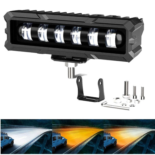 LED бар - дневна светлина 15.5см, 30W комбо - бяла 6500К и жълта 3000К светлина 12V-24V
