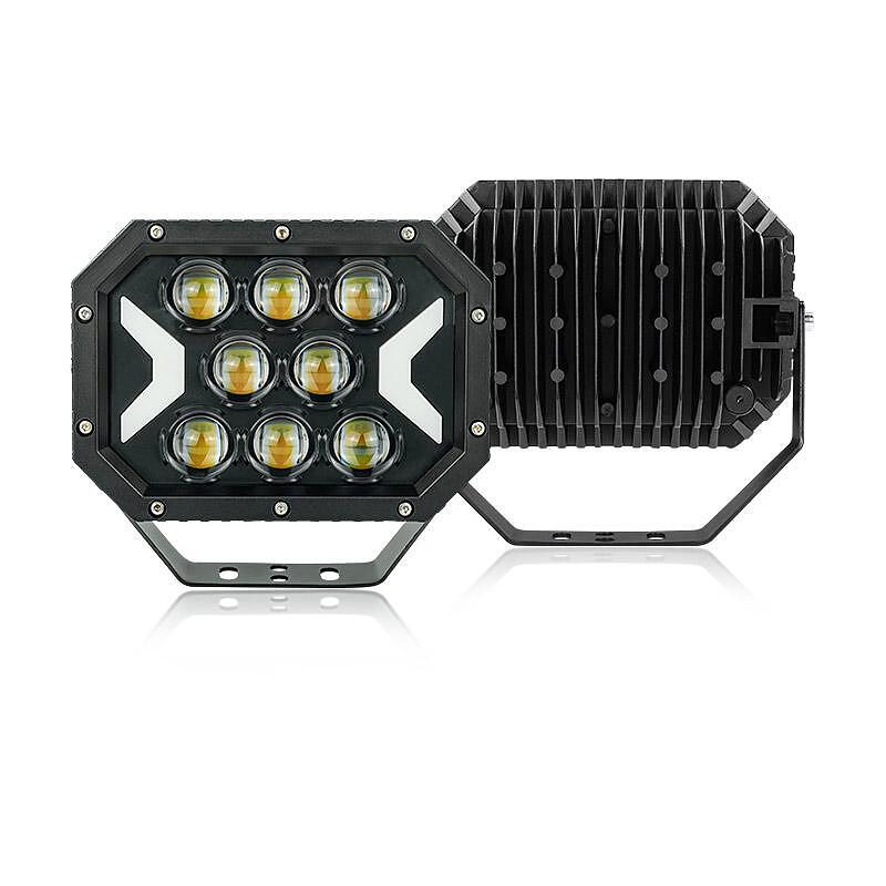 LED работен фар 195мм 80W 12V/24V – бяла и жълта светлина, IP67