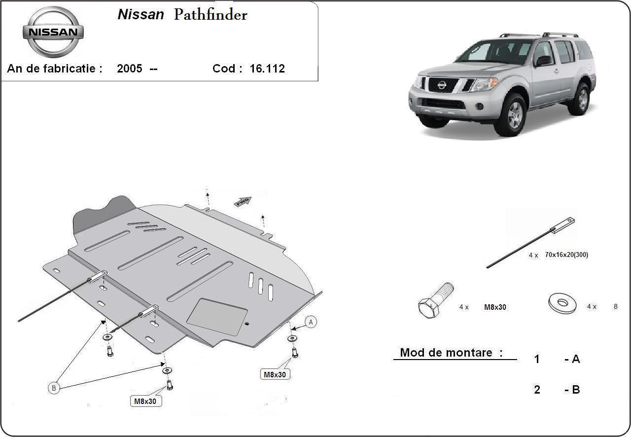 Метална кора под двигател NISSAN PATHFINDER (R51) от 2005 до 2012
