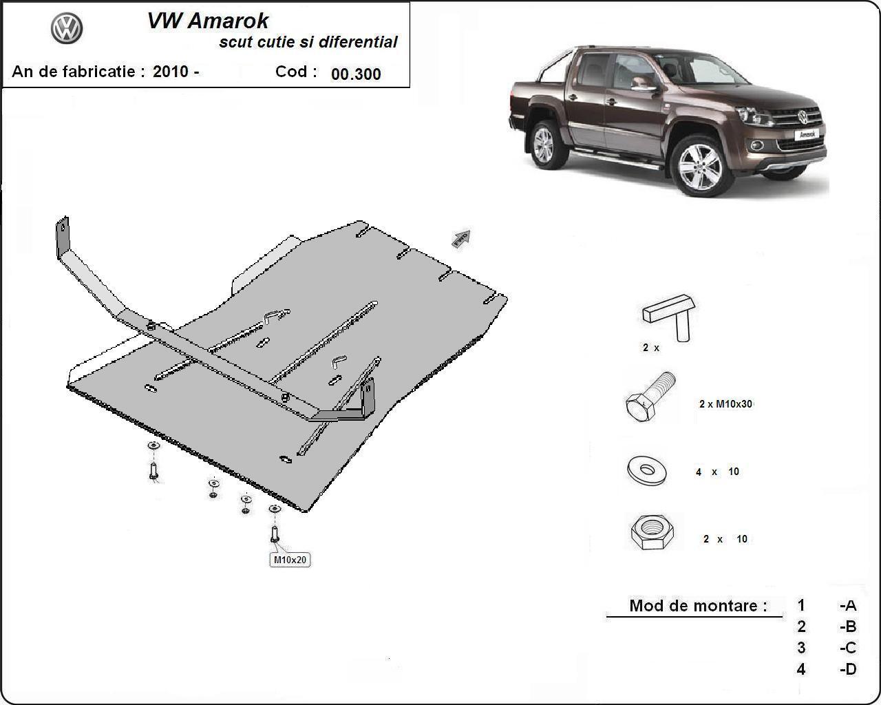 Метална кора под скоростна кутия и диференциал VOLKSWAGEN AMAROK от 2010