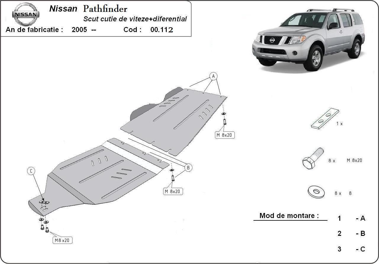 Метална кора под скоростна кутия NP300 след 2015 NISSAN NAVARA от 2010