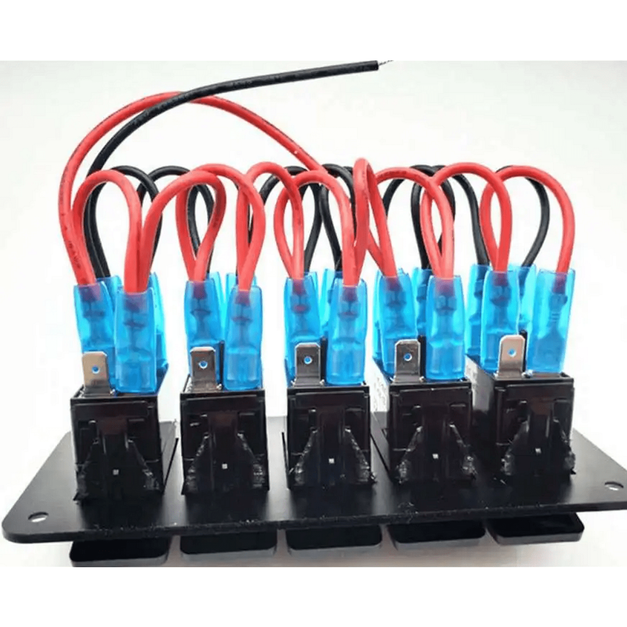 Панел/табло с 5 бутона ON/OFF - универсални, за LED светлини, бар, фарове, лебедки и допълнително оборудване за вграждане 12V - 24V