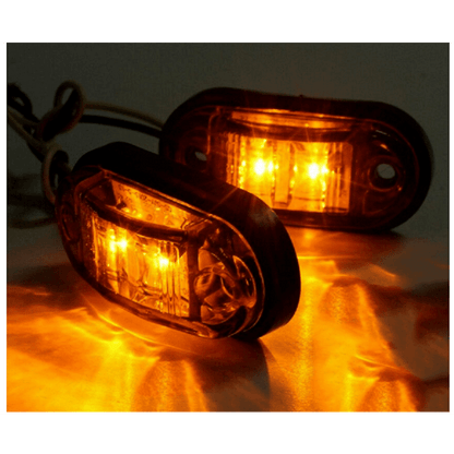 1 Брой 12V Оранжев Лед Диоден Маркер/Габарит/Токос - За Бусове, Камиони, Ремаркета и други