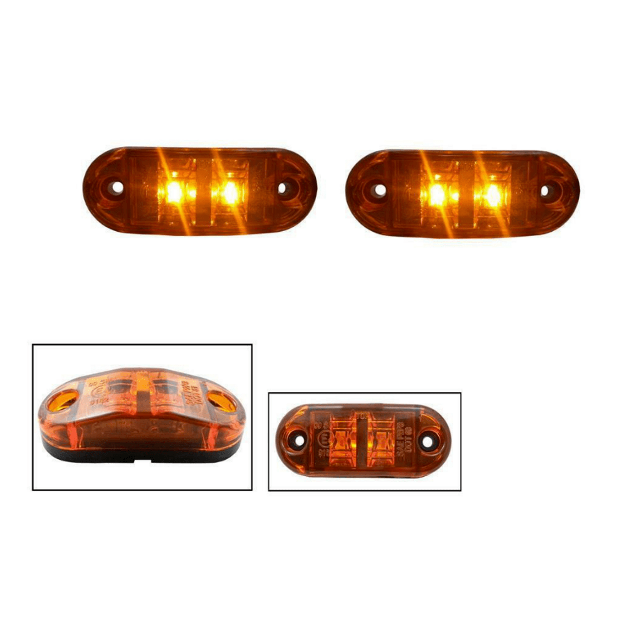 1 Брой 12V Оранжев Лед Диоден Маркер/Габарит/Токос - За Бусове, Камиони, Ремаркета и други