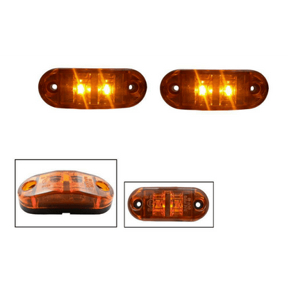 1 Брой 12V Оранжев Лед Диоден Маркер/Габарит/Токос - За Бусове, Камиони, Ремаркета и други