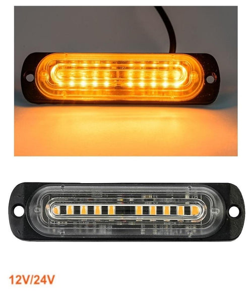 10 LED Аварийна Лампа За Пътна Помощ , Жълта Блиц Мигаща Светлина 12V 24V