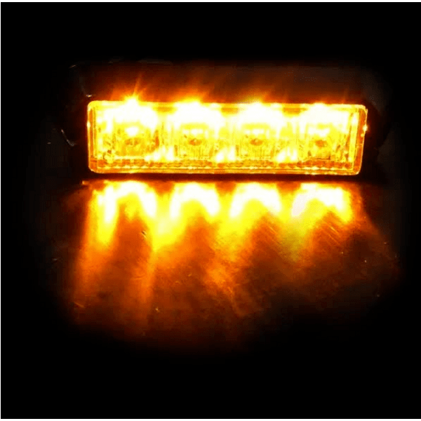 10см LED аварийна лампа - за пътна помощ, мигаща жълта блиц ветлина