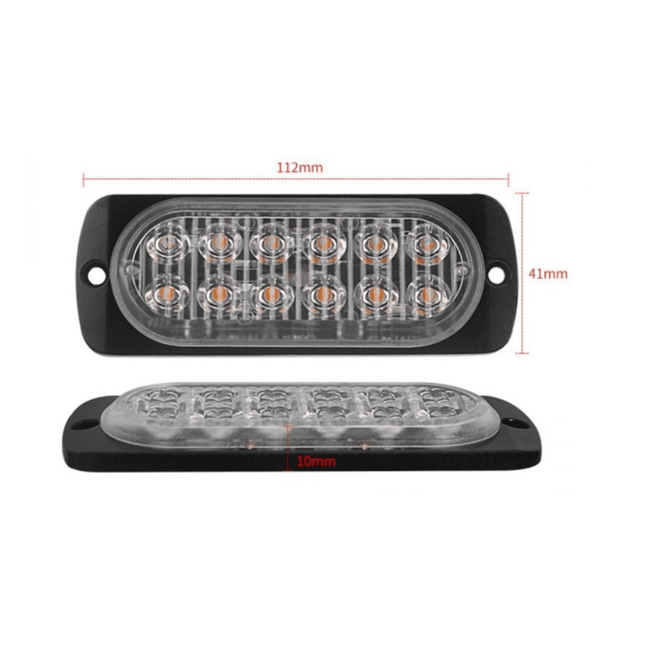 12 LED Аварийна светлина 11см за Пътна Помощ, Жълта Блиц Светлина, Мигаща