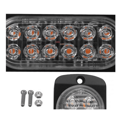 12 LED Аварийна светлина 11см за Пътна Помощ, Жълта Блиц Светлина, Мигаща