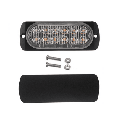 12 LED Аварийна светлина 11см за Пътна Помощ, Жълта Блиц Светлина, Мигаща