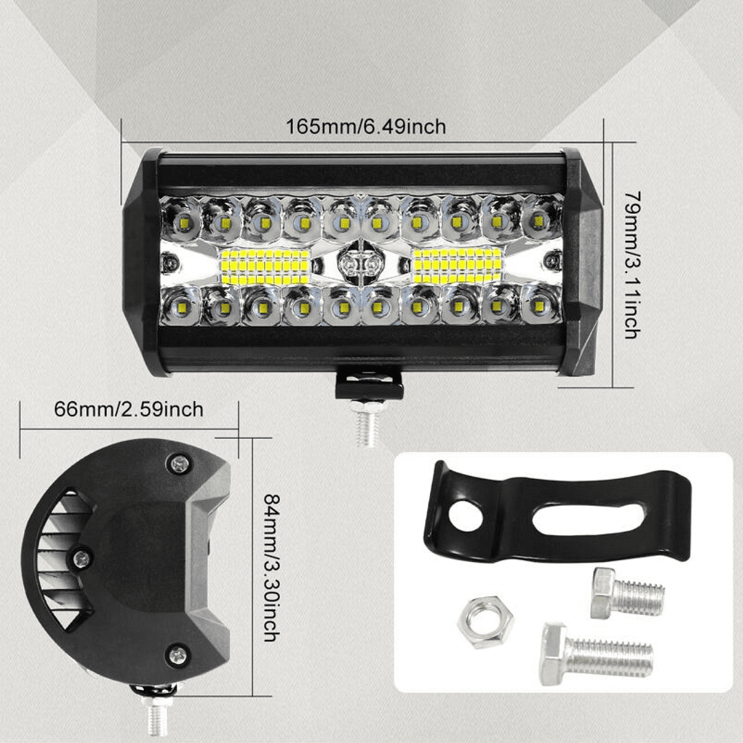 12D+ 6.5" (16.5см) LED BAR 180W прав ЛЕД лайт бар 6500K, долно захващане