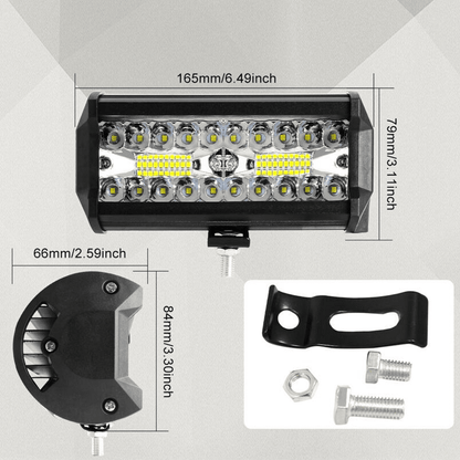 12D+ 6.5" (16.5см) LED BAR 180W прав ЛЕД лайт бар 6500K, долно захващане