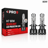 LED крушки PRO9 H7 с лупи 80W 6000K 10000lm 12-24V