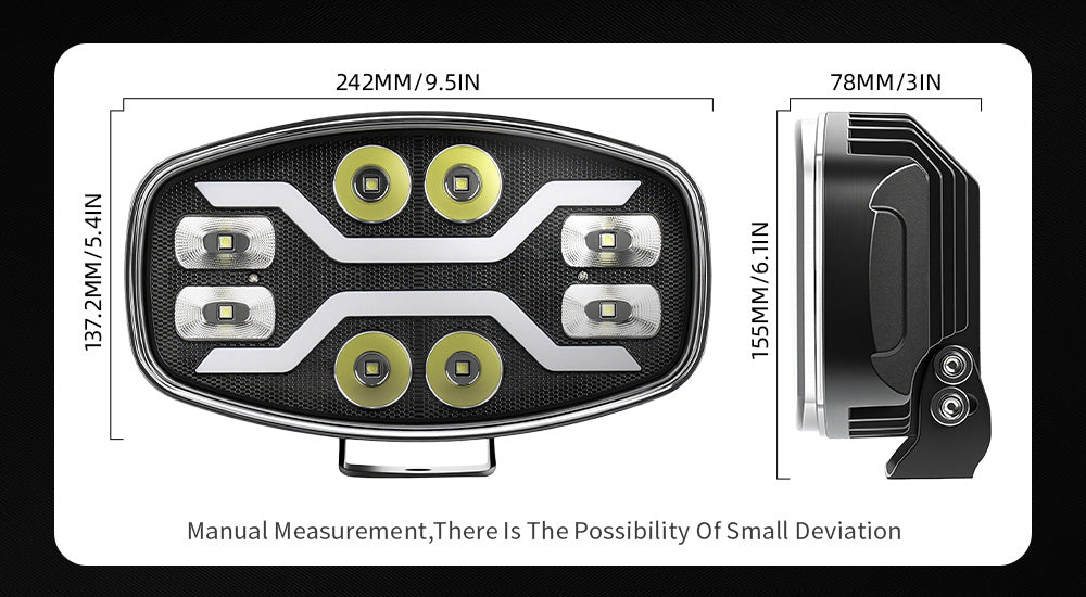 1бр LED Фар / Прожектор с динамичен мигач, 10"/25см 60W 12V/24V, лъч до 400м