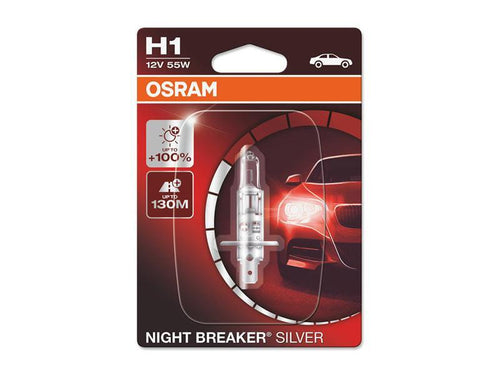 1бр. Халогенна крушка Osram H1 Night Breaker Silver 12V, 55W, P14.5s, 1550lm
