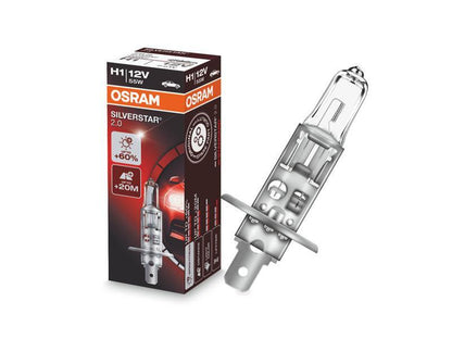 1бр. Халогенна крушка Osram H1 Silverstar 2.0 12V, 55W, P14.5s
