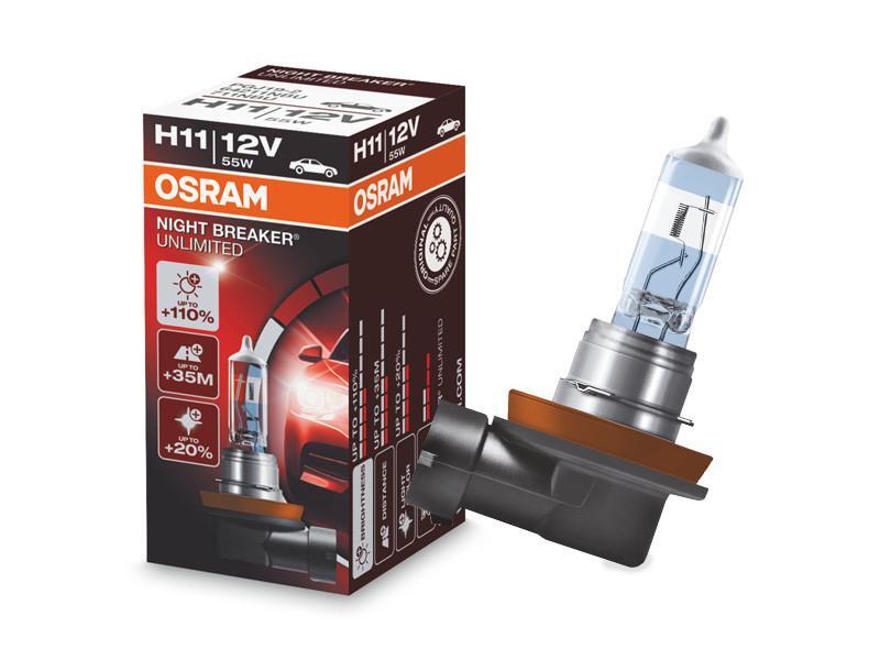 1бр. Халогенна крушка Osram H11 Night Breaker Unlimited 12V, 55W, PGJ19-2