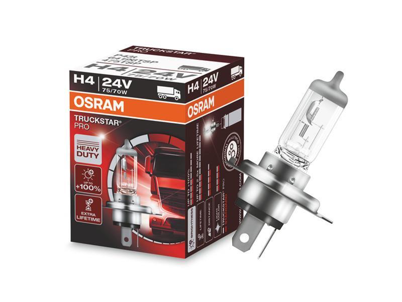 1бр. Халогенна крушка Osram H4 Truckstar Pro 24V, 75/70W, P43t