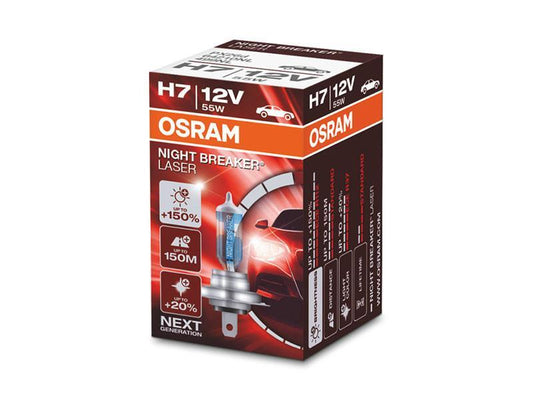 1бр. Халогенна крушка Osram H7 Night Breaker Laser +150% 12V, 55W, PX26D, 1500lm