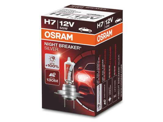 1бр. Халогенна крушка Osram H7 Night Breaker Silver 12V, 55W, PX26d, 1500lm