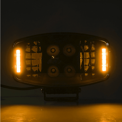 1бр LED правоъгълен фар 247мм 90W 12V/24V, бяла + жълта светлина