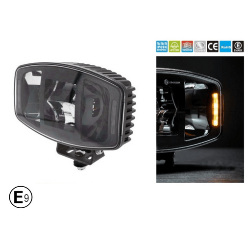 1бр LED правоъгълен фар 247мм 100W 12V/24V, бяла + жълта светлина