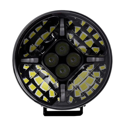 1бр Мощен LED фар 120W с дневна /DRL/ светлина, Ø 218 мм, 12V-24V Dark Knight
