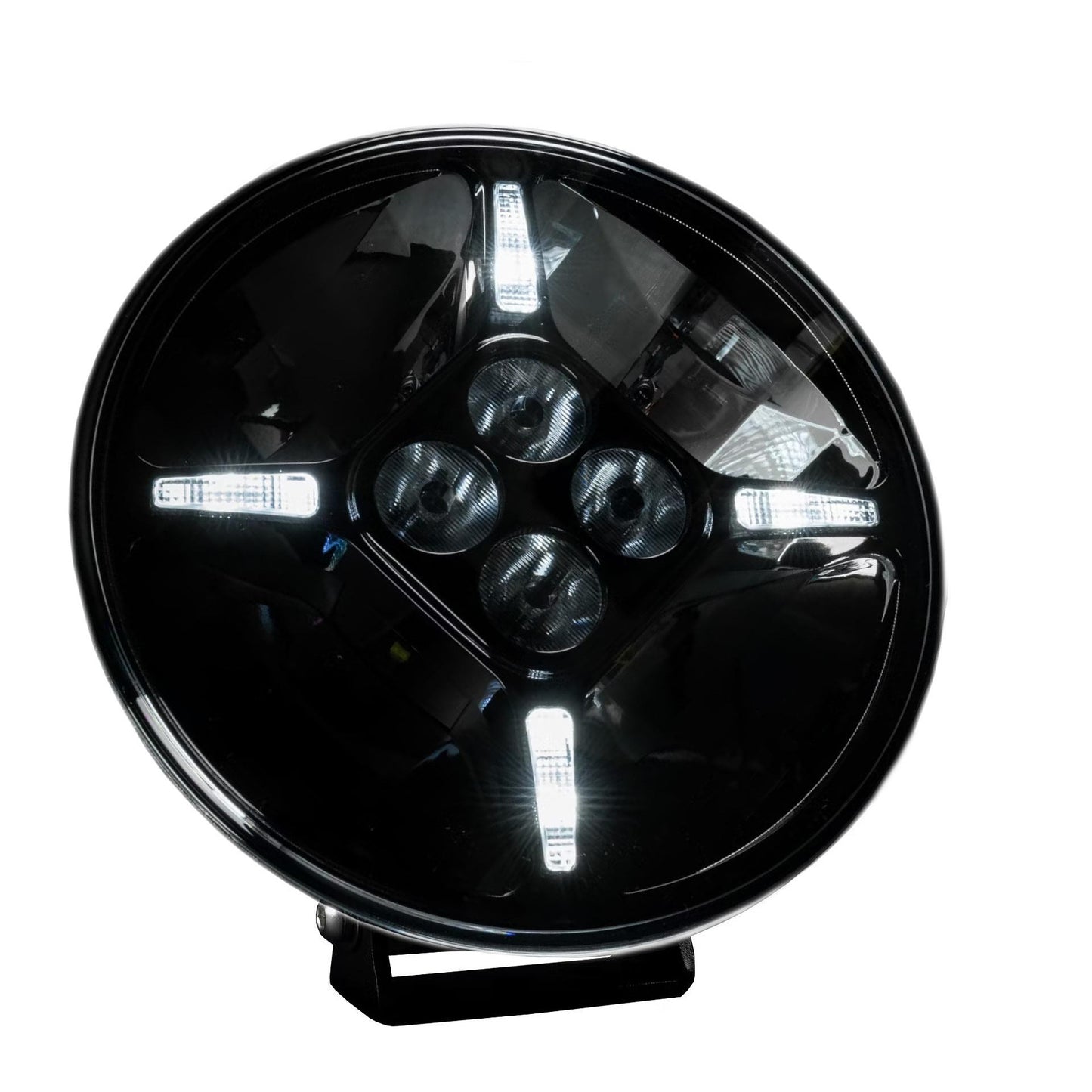 1бр Мощен LED фар 120W с дневна /DRL/ светлина, Ø 218 мм, 12V-24V Dark Knight