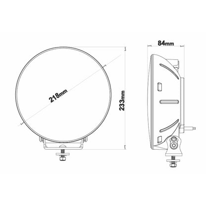 1бр Мощен LED фар 120W с дневна /DRL/ светлина, Ø 218 мм, 12V-24V Dark Knight