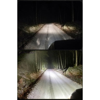 1бр Мощен LED фар 120W с дневна /DRL/ светлина, Ø 218 мм, 12V-24V Dark Knight