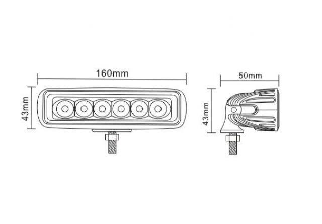 1бр Универсален мощен LED халоген с мигач 15.5см 54W 12/24V