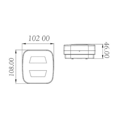 Комплект Безжични Преносими Диодни Лед Led Стопове Wireless с Магнит Неон Neon Ефект 12-24V 108mm х 102mm x 46mm E9 за Ремарке Каравана Платформа и др.