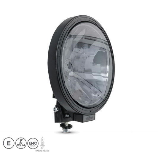 23см SIM BLACK EDITION Кръгъл халогенен фар за мъгла с насочена светлина, затъмнено стъкло 12V/24V E- mark