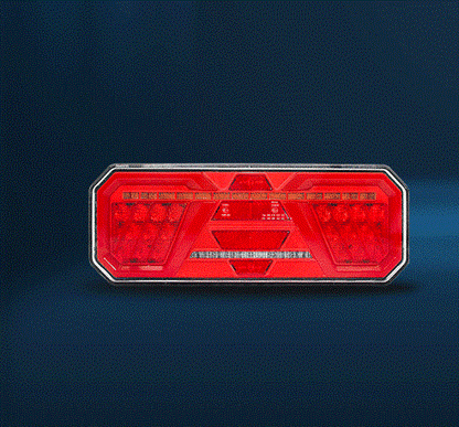 Комплект Ляв + Десен Мултифункционални Диодни LED Лед Стопове с Бягащ Мигач Неон Neon Ефект 12V 24V 350mm X 131mm X 35mm E9 За Бус Камион Тир Ремарке Караванa