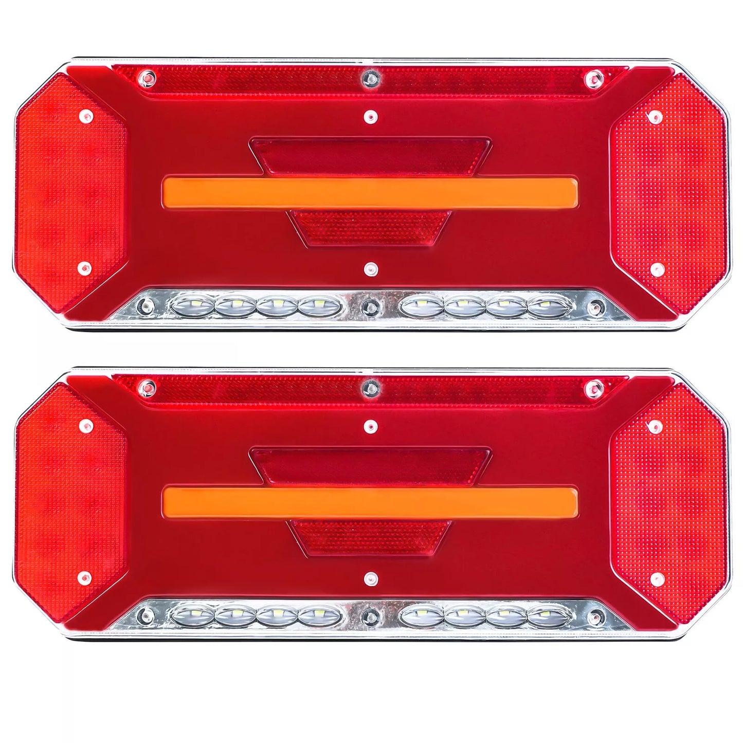 Комплект Диодни Лед LED Стопове 5 функции с Динамичен Бягащ Мигач 12 - 24V 346mm x 130mm