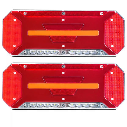 Комплект Диодни Лед LED Стопове 5 функции с Динамичен Бягащ Мигач 12 - 24V 346mm x 130mm