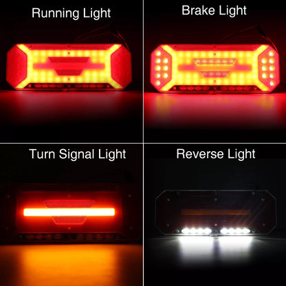 Комплект Диодни Лед LED Стопове 5 функции с Динамичен Бягащ Мигач 12 - 24V 346mm x 130mm