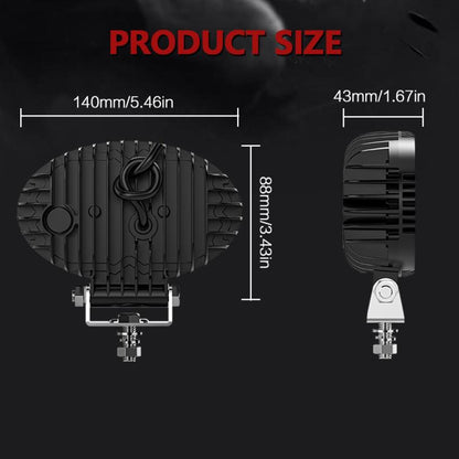 Универсална мощна LED ЛЕД диодна лампа халоген фар с бяла светлина и DRL жълта светлина 2000LM за камион трактор ролбар оффроуд АТВ джип земеделски и селскостопански машини и др. 12-24V