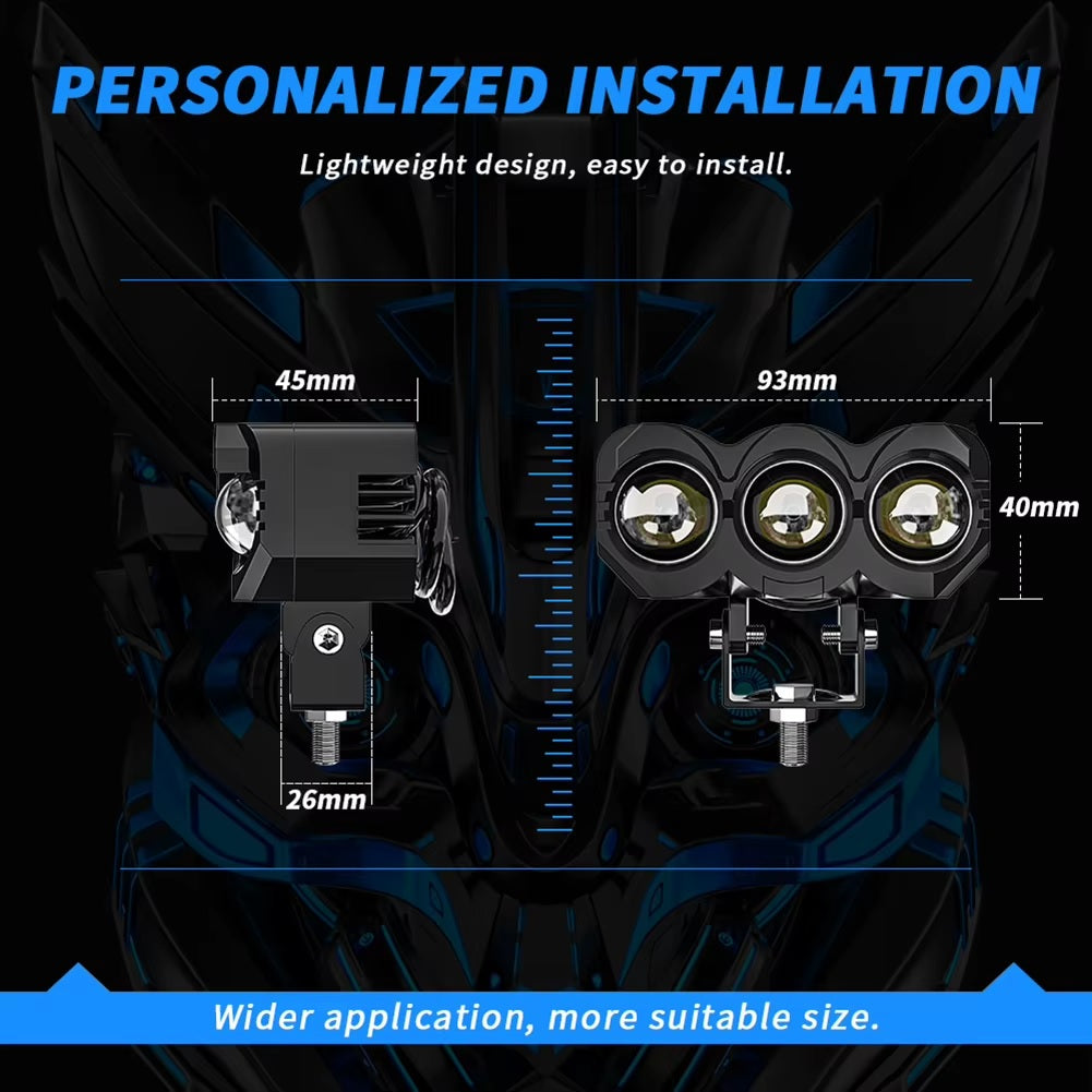 Универсален 30W Лед LED Халоген Фар Работна Лампа къси/дълги светлини бяла + жълта 9V - 60V за джип офроуд мотор мотоциклет