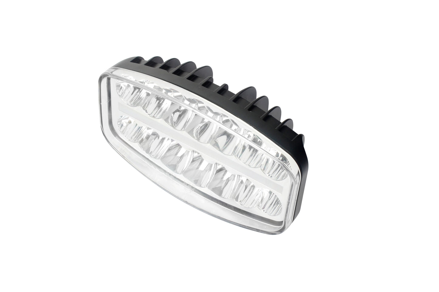 80W LED Лед Фар Халоген с DRL дневни светлини габарит бяло - оранжево неон ефект 24,5см x 13,9см, 4100lm, 12V - 24V, E-Mark Подходящ За DAF MAN Scania Volvo и др.