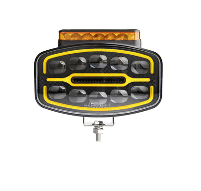LED Халоген Фар 3 Функции DRL бяла/оранжева светлина с 360° аварийна лампа с 4 функции на премигане 12-24V за джип камион агротехника и др.